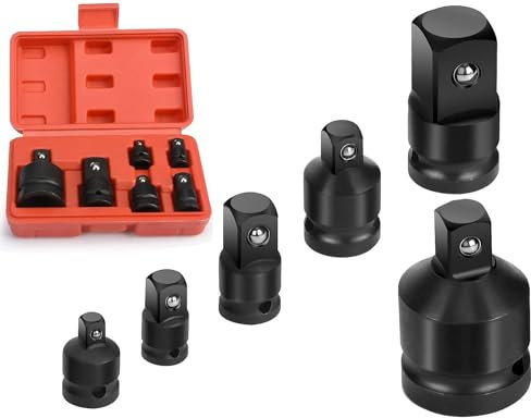 Sexyhot Juego de 6 piezas Adaptador llave Vaso de Impacto, Adaptador de Enchufe 1/4 a 3/8, 3/8 a 1/2