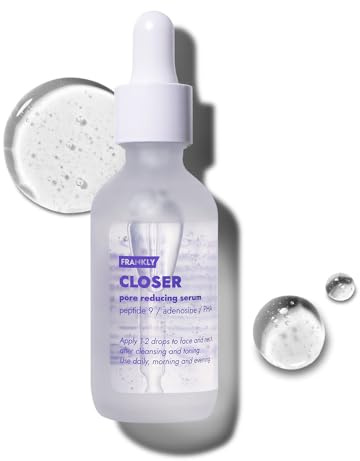 Frankly Closer Serum - 9 Peptides & Vegan Collagen, Pore Minimiser & Anti-Ageing, Dewy Skin Hydrator, EWG Green, Non-Stick, Derm-Tested, 2.03 fl. oz.
