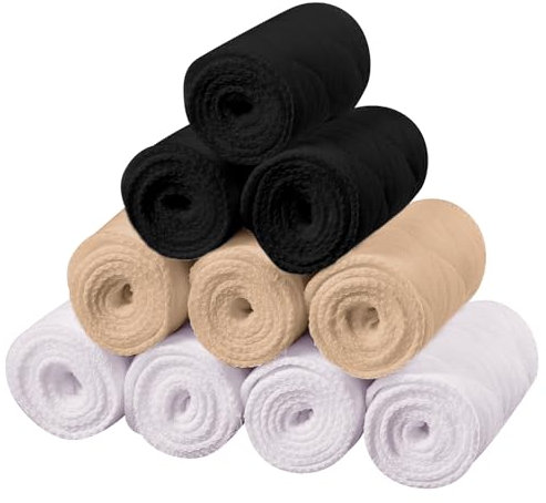 SATINIOR 10 Stück Baumwolle BH Einlagen Damen Rechteckig 3 Lagige Unterbrust Schwitzschutz Einlage (Weiß Schwarz Beige, M)