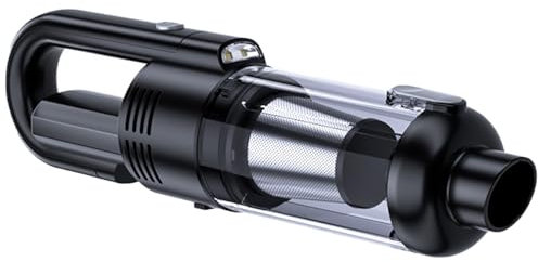 PLCPDM Aspirateur de voiture léger à main pour un nettoyage rapide avec lumière LED HEPA en métal, rangement facile pour les maisons de voiture