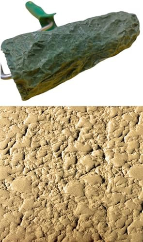RULLO per intonaco muro cemento stampato PIETRA roccia Decorative TEXTURE ROLLER, modello Naida, cm 22x8 circa