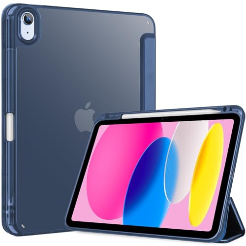 ProCase Custodia per iPad (A16) 11 generazione 2025/iPad 10 generazione 10,9 2022 con portapenne, resistente agli urti, per auto, sonno/veglia, blu scuro