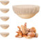 Lot de 6 Banneton pour Pain ronds avec doublure de tissu, petits paniers banneton de 15,2 cm, accessoires pour la cuisson du pain, paniers de fermentation en rotin pour la préparation de la (Rond)