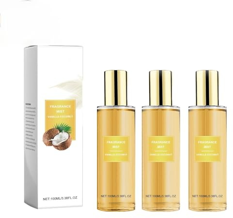 V Secret Vanille Coconut Passion Bodyspray, Bodyspray Parfum Damen, lang anhaltendes Duftparfüm, Ideal für den Sommer (3pcs)