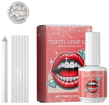 Tooth Gem Kit – DIY Sparkling Crystal Set | Tandädelstenar Med Glänsande | Dekorationer Lätt Kreativ Applicering Roligt Kosmetiskt Tillbehör För Halloween Cosplay-fester Festivaler Och Speciella Evene