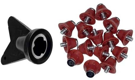 Wenoup 12 Tacchetti per Scarpe Da Calcio, Viti per Pista, per Terreni Compatti, Stabili, con Attacco M5, per Sport Indoor E Outdoor, Rosso