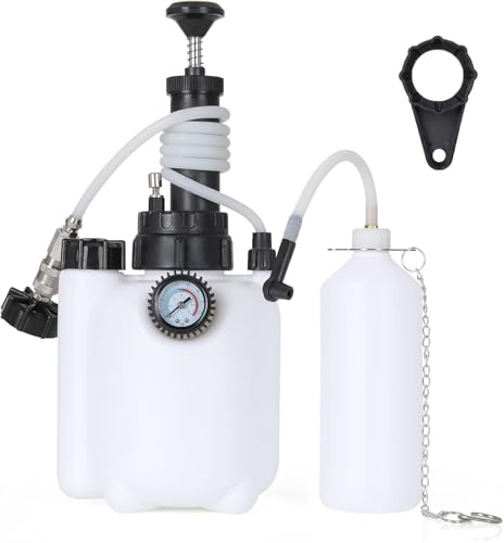 3 litros Purgador Frenos Coche Equipo de Purga de Frenos Sangrador de frenos y embragues manual por presion para taller mecanico Sistema purgador de frenos para cambio de liquido de frenos