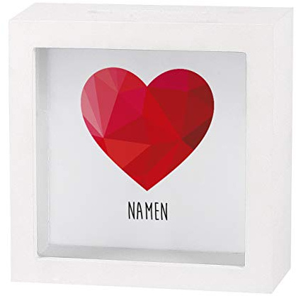 Herz & Heim® Herzliches Geldgeschenk zur Hochzeit als Bedruckte Bilderrahmen Spardose - individuell für Sie erstellt mit Namen des Paares
