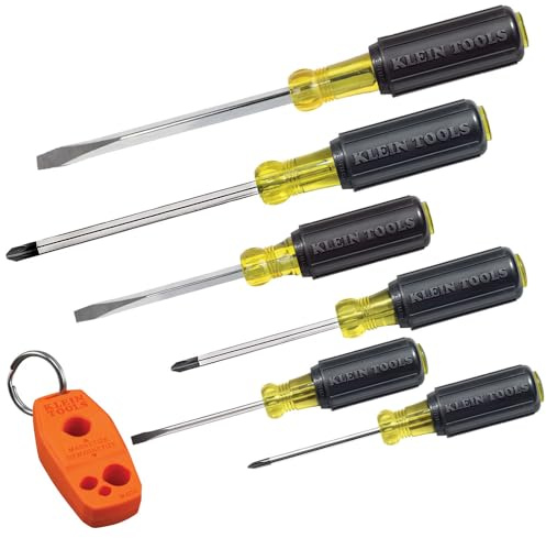 Klein Tools 85146 Screwdriver Set with Magnetizer / Demagnetizer for Magnetic Tips 3 Slotted, 3 Phillips, Home Improvement, 7-Piece