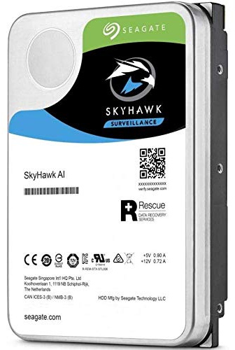 Seagate SkyHawk AI ST8000VE000 - Disque dur - 8 till - internt - 3,5 tum - SATA 6 Gb/s - 7200 turer/min - mémoire tampong: 256 Mo