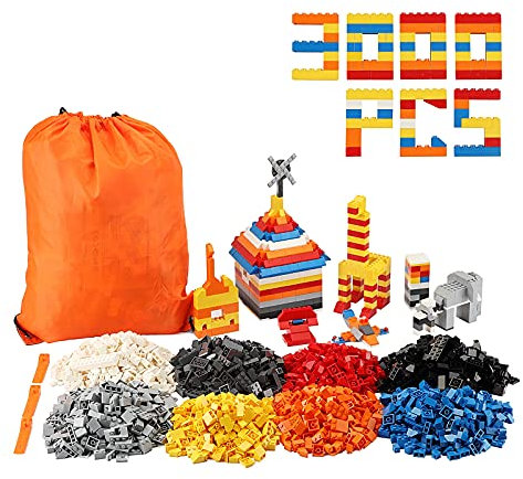 BIOZEA Klassische Bausteine 3000 teiliges Set Klassische Bausteine für Kinder kompatibel mit Allen großen Marken