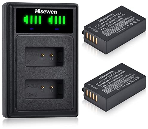 Hisewen EN-EL20 EN-EL20a Battery and Dual Charger, 2Pack 1220mAh Replacement Battery for Nikon Coolpix P1000, P950, 1 AW1, 1 J1, 1 J2, 1 J3, 1 S1, 1 V3, DL24-500, Coolpix A Camera.