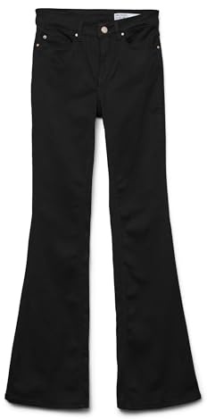VERO MODA Femme Vmflash Mr Flared Li140 GA Noos Jean Évasé, Noir, XL EU