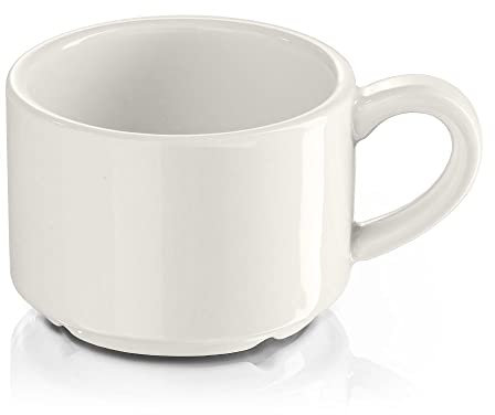 Modermo Tazzina Tazza da Espresso e Caffe in Porcellana, Capacità 100 ml, linea Prima, Colore Crema, Porcellana di Alta Qualità con Allumina, Superficie Smaltata Liscia, Ideali per Catering e Hotel