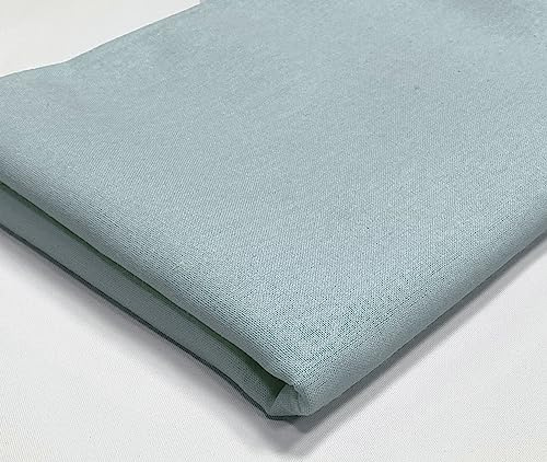 A-Express vanligt bomullstyg – 60 tum 150 cm extra brett per meter – 150 GSM viskosmaterial – för kläder, quiltning, gardinfoder, lakan, kostym, klänning, sängkläder – ljusblå 1 meter