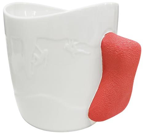 Två stenar bergsklättringsmugg | bergsklättring kaffemugg | klättrare mugg som bergsklättring gåva för klättrare, säker för diskmaskin och mikrovågsugn (vit + röd)
