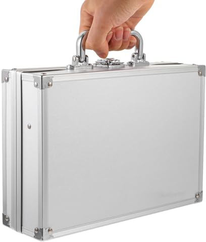 DOITOOL Aluminium Carrying Case, Silver, Square-Corner Design