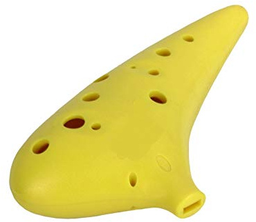 LEIXIUSM 12 Hole Alto C Ocarina Vessel Flute ABS Material Sweet Potato Shape with 2 Protective Bags Musical Gift for Beginners(Color:Yellow)