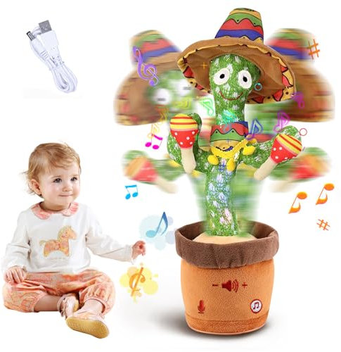 alking CactusToy,Singing, Talking, 120 Lieder and Dancing Cactus Toy,Singing Cactus Toys Repeating What You Say Toy gift for children - Your Interactive Entertainment Companion (sand hammer cactus)