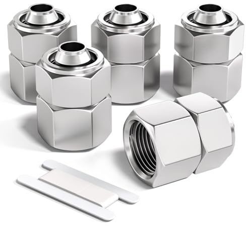 Bwintech 5 Stück 8mm Schlauch-AD x 1/8“ BSP-Innengewinde, gerade, mit Überwurfmutter, Pneumatikverschraubung, KPCF8-01 Luftschnellkupplung