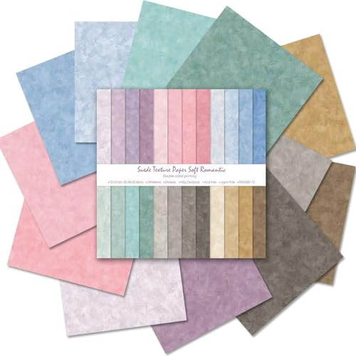 24 Sheets Boho Scrapbook Paper Set, 12x12 Inch Coloured Double-Sided Decorative Craft Paper for DIY Art Card Making Scrapbook Photo Frame Decor Gift Decoration, 24 Designs (C)