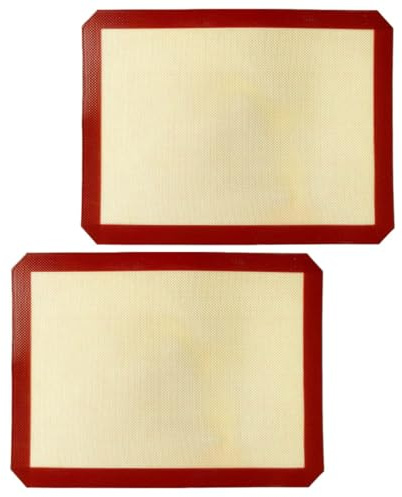 VANZACK Tappetino da in Silicone 30X20 CM Set 2 Antiaderente Riutilizzabile per Teglia da e Stesura Impasto Resistente Alte Temperature Lavabile per Biscotti Macarons e Pasticceria