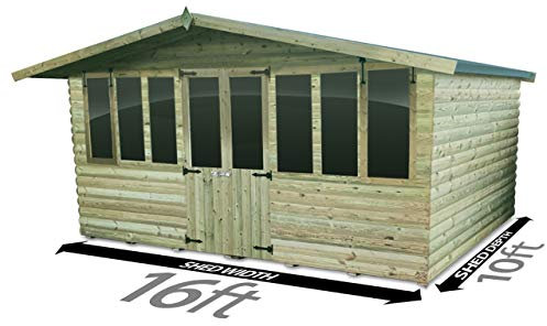 Total Sheds 16ft (4.8m) x 10ft (3m) Summer House Cabin Supreme Cabin