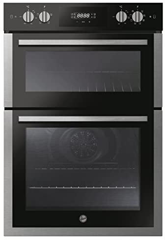 Hoover HO9DC3UB308BI 90cm BI Double oven, Multifunction main oven, Conventional top oven, Black Glass