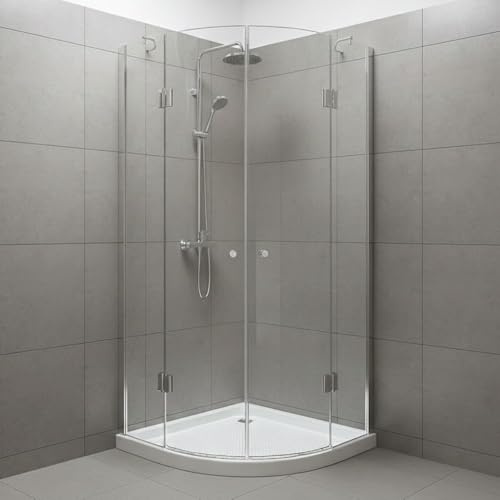 Durovin Bathrooms Quadrant Shower Enclosure, Double Hinged Door, 8mm Safety Glass (800 x 800mm)