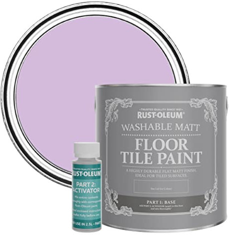 Rust-Oleum Purple Washable Matt Floor Tile Paint - Violet Macaroon 2.5L