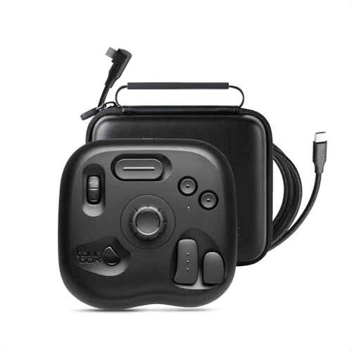 TourBox Lite – Tastiera di Editing Compatta, Pad Macro per Artisti, Controller Creativo con Software Personalizzabile, Compatibile con Photoshop, CSP, Krita, Cavo e Custodia Inclusi – Kit Cablato