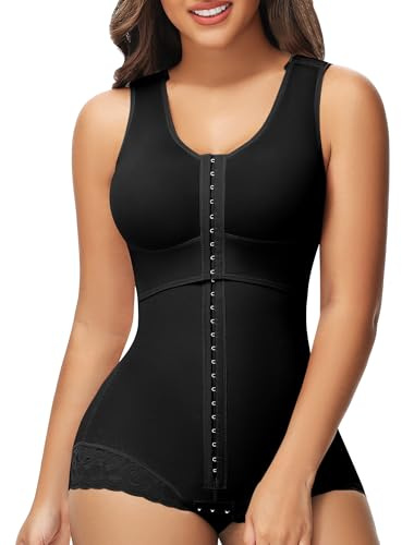 SHAPSHE Fajas Colombianas Moldeadoras BBL Post Cirugía Etapa 2/3 Moldeadora de cuerpo Control de abdomen Prendas moldeadoras de alta compresión, Negro -, XS