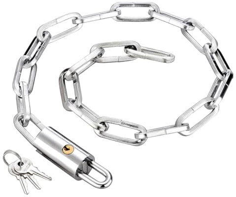 EXAOMBLE Cerradura De Cadena Prueba De Candado De Seguridad Para Bicicleta y Moto Accesorio Para Ciclismo Al Aire Cadena Resistente