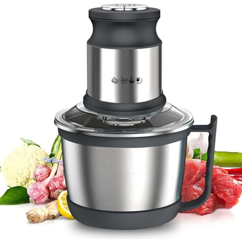 BoluDukNN Hachoir à Viande électrique, Robot Culinaire 800 W 3 L Hacher La Viande, Robot Culinaire Et Mélangeur, Verrouillage De Sécurité, pour Viande/Légumes/Fruits/Oignons Et Noix