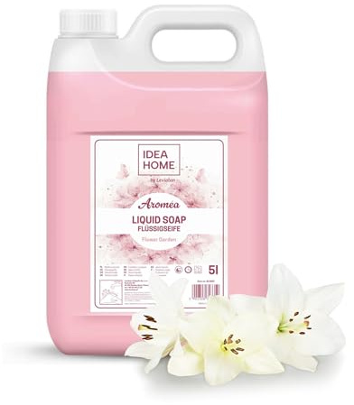 IDEA HOME AROMÉA Sapone Liquido Mani Flower Garden – Tanica Ricarica 5 L – Profumazione Floreale – per Dispenser Manuali e Automatici