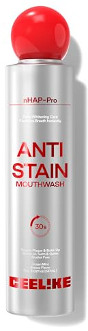 CEELIKE Anti-Stain Mouthwash 237g – Brightening Support Oral Rinse, Fresh Breath Support, Daily Alcohol-Free Oral Care with Ocean Mint Flavor