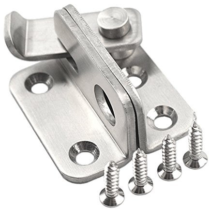 YUOIP® Hasp Latch Gate Bolt Lock Gate Latch Door Bolt Stainless Steel Padlock Right Open Small Door Latch for Locking Window Mailbox Closet (1 Pack)