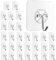 Strong Self Adhesive Hooks, Reusable Wall Hooks for Hanging, Waterproof and Transparent Wall Hooks, Pack Size 20