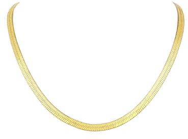 Collana Catena Donna Oro Placcato 32cm, Collana a Girocollo Donna, Catena Serpente Acciaio Collana girocollo a Serpente piatta da 5 mm, in Acciaio inossidabile, per donne e ragazze, Confezione Regalo