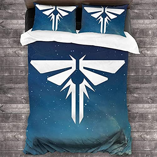 NICHIYOBI The Last of Us Bettbezug Bettwäsche Set - Bettbezug und Kissenbezug,Mikrofaser,3D Digital Print dreiteiliger Bettwäsche (2,Single 135x200cm+80 * 80cm)