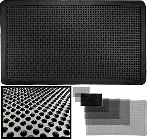 LUCA HOME - Felpudo Entrada Casa 40x70cm - Felpudo Goma Picos Negro para Exterior e Interior - Alfombra Goma con puas Antideslizante - Fácil Limpieza Lluvia