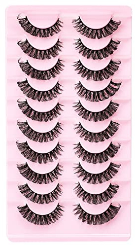 WLLHYF 10 Paar Wimpern Falsche Wimpern Wiederverwendbar Makeup Weich und Komfortabel Natürliche Wimpern Flauschig Wispy Kurze Natürliche Falsche Augenwimpern für Frauen Mädchen (DD4)