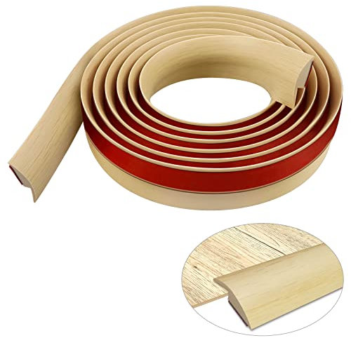 Übergangsprofil selbstklebend Boden und Teppich Laminat Vinyl Übergangsschiene Übergangsstreifen für Teppich Schwellenübergang Höhe weniger als 5mm (2m, beige Holzmaserung)