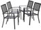 PHIVILLA 4er Set Gartenstühle Wetterfest Terrassenstühle Metall Balkonstuhl Stapelstühle mit Armlehnen für Garten und Außenbereich, Schwarz Stil 2