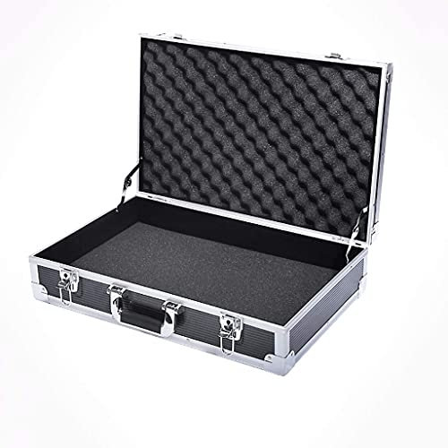 Samnuerly Flightcase mit gepolstertem Schaumstoff, tragbarer Aluminium-Werkzeugkoffer, abschließbare Transportbox, kleine Aufbewahrungsbox für Harte Ausrüstung, 55 x 35 x 14 cm