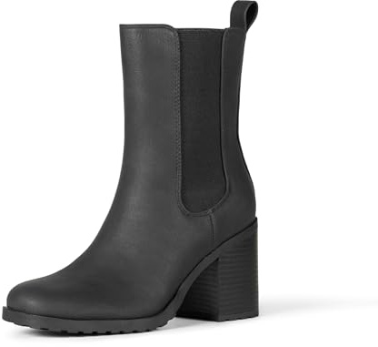 Amazon Essentials Women's Heeled Chelsea Boot, Black, 10.5