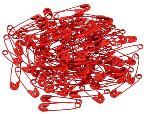 YOKIVE 100pz Spille Sicurezza, Piccole Spille Cucito in Metallo | Realizzazione Artigianato, Ottimo per Abbigliamento, Maglia, Cucito (Rosso, 0,98 Pollici)