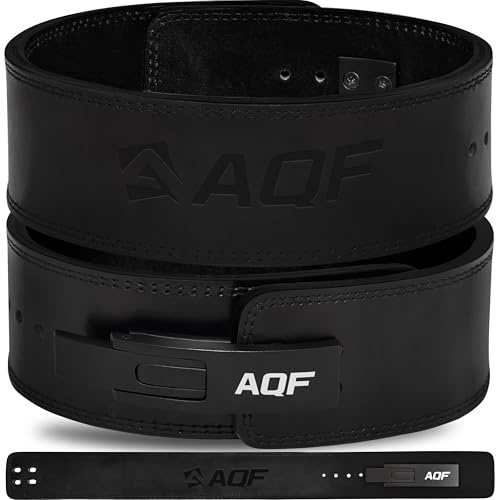 AQF Läder Viktlyftningsbälten Spak Spänne, 4 Bred 10mm Tjockt Kraftlyftning Bälte, Lifting Belt, Träningsbälte, Styrkelyft Bälte För Knäböj, Dödlyft, Sport, Bodybuilding & Gym Belt