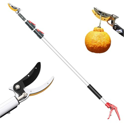 1.4-3m Schneidgiraffe Teleskop Gartenschere Astschere zum Schneiden und Fixieren Leichte Astsäge zum Beschneiden hoher Äste Obsternte Laubschnitt mit Klinge-1