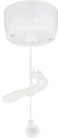 LUXE DIVA White Ceiling Pull Cord Switch - 6A 1-Way & 2-Way Light Switch, Bathroom/Toilet Round Ceiling Mounted Switch with Long String Pullcord Switched (White, Pull Cord)